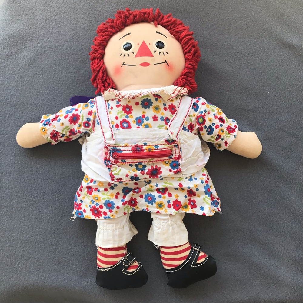 Rare Vintage Antique Knickerbocker Raggedy Ann Teach and Play Doll 20”